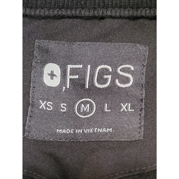 Figs Primaloft Black Fleece Zip Scrub Jacket GUC Medium Healthcare Nurse Doctor - Picture 4 of 5